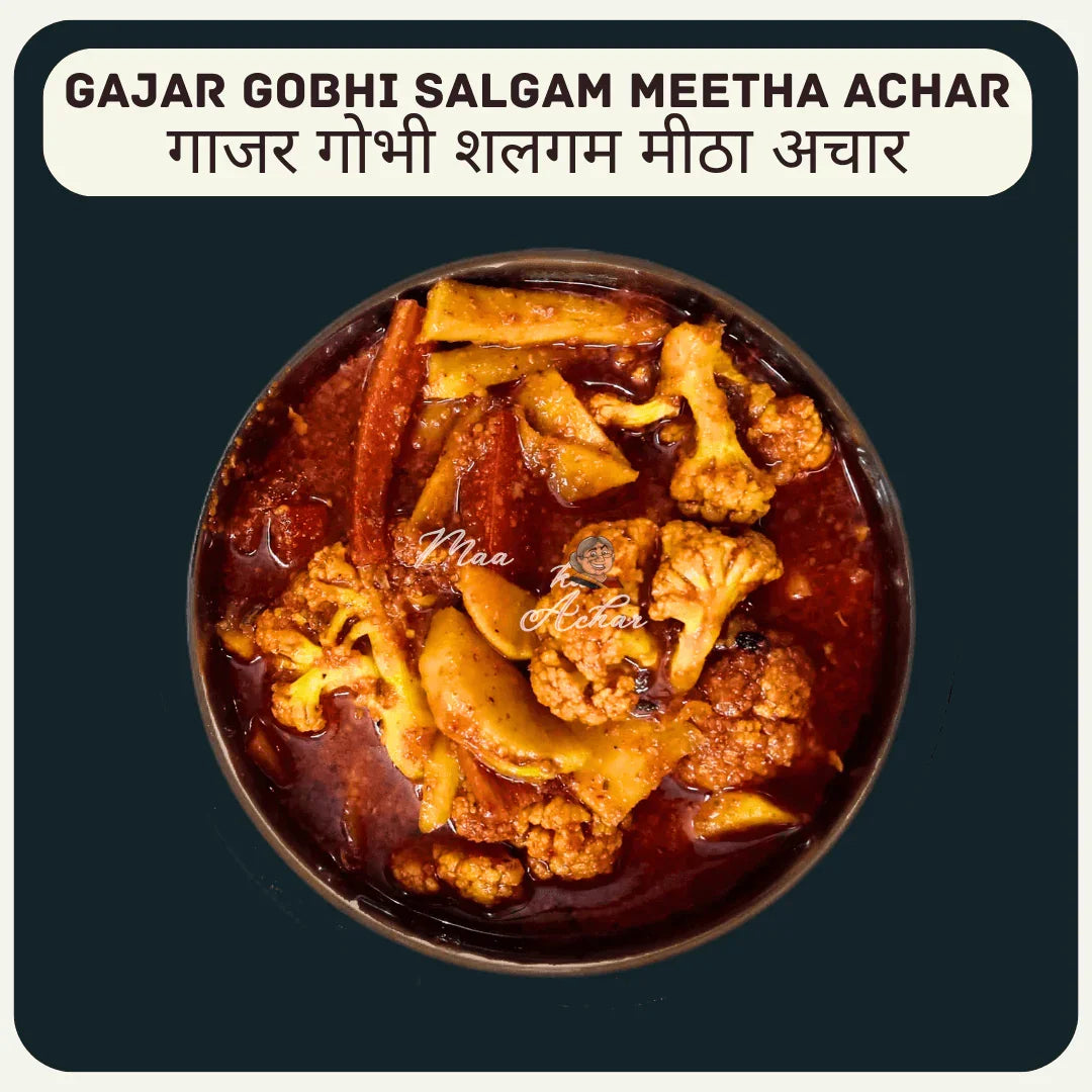 Home Made Gajar Gobhi Shaljham Sweet Pickle - Maa Kaa Achar