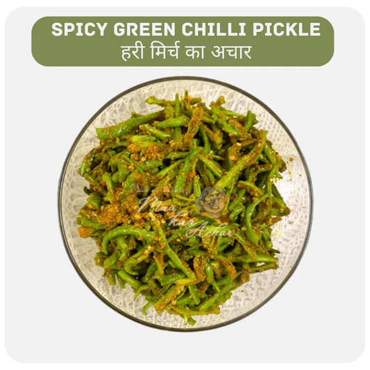 Home Made Spicy Green Chilli Pickle ( Hari Mirch Ka Achar) - Maa Kaa Achar