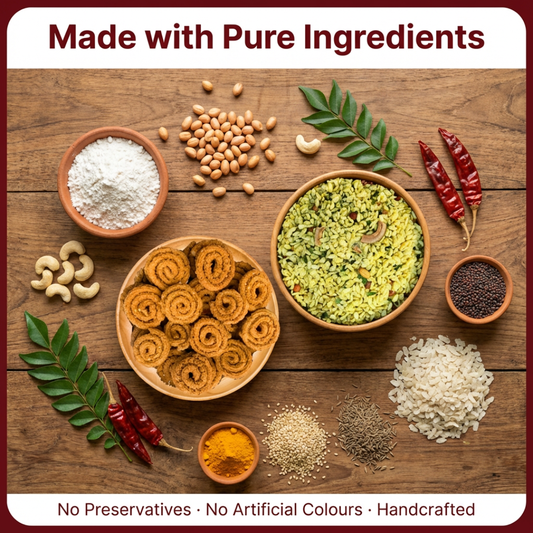 Snack Time Snack Time Duo – Crispy Chakli 300g + Classic Chiwda 300g | Indian Savory Snack Combo Pack - Maa Kaa Achar