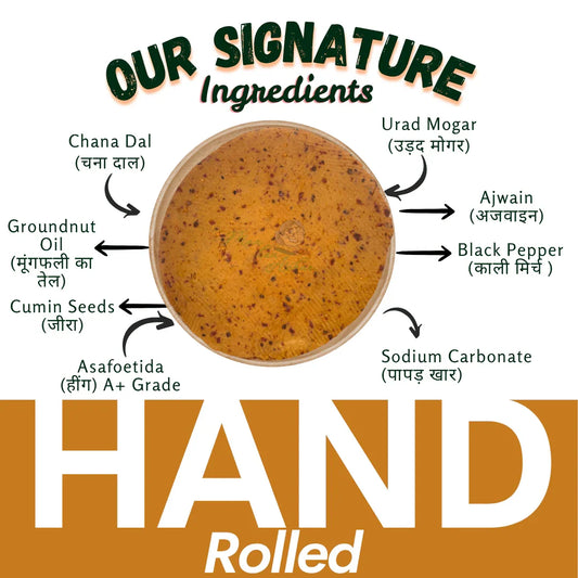 Chana Dal Papad – Handrolled