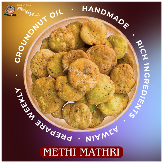 methi mathri crunchy namkeen snack Maa Kaa Achar traditional taste