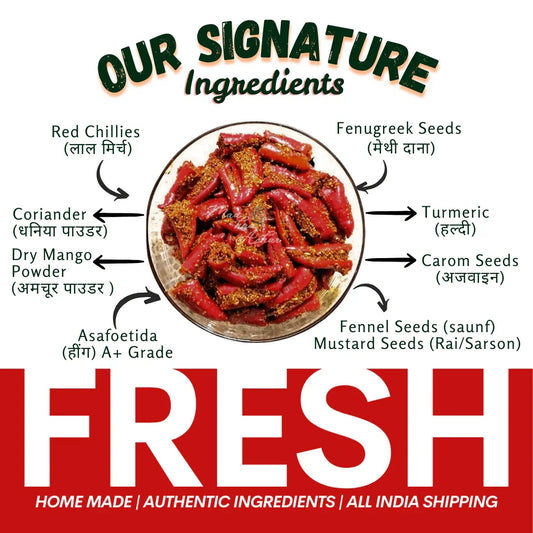 Stuffed Red Chilli Pickle (Bharwa Lal Mirch)