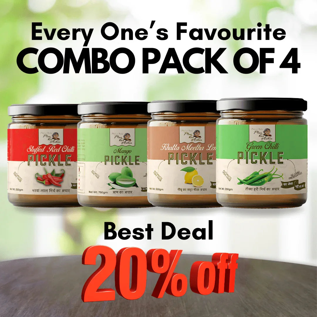 Bharat Ka Chatpata Pickle Box (350 gm *4 Pack ) - Maa Kaa Achar