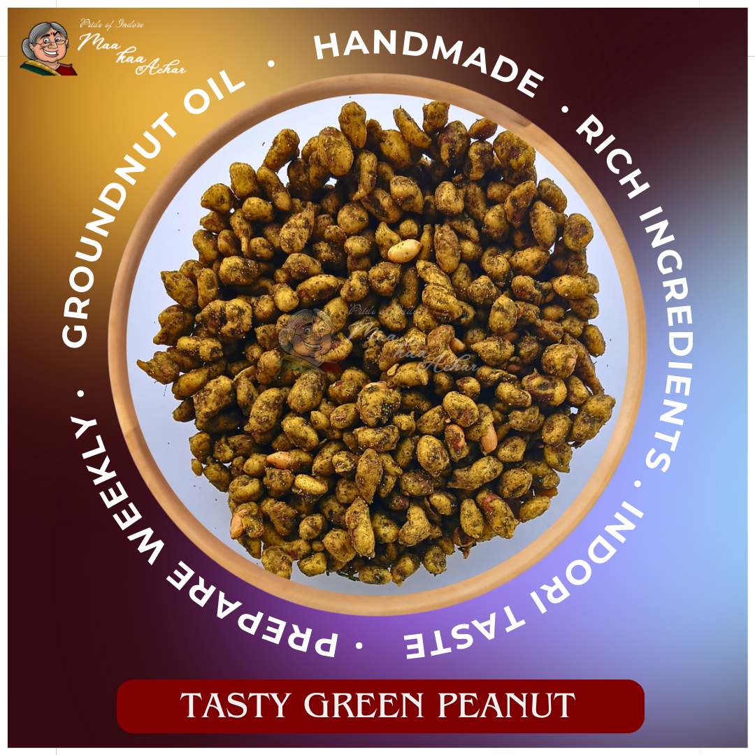 Green Peanut – Spicy Mint Masala Coated Peanuts - Maa Kaa Achar