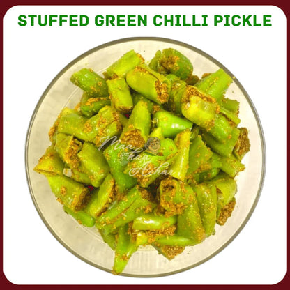 Stuffed Green Chilli Pickle (Bharwa Hari Mirch Kaa Achar) - Maa Kaa Achar