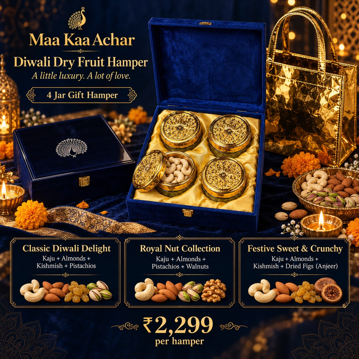 Royal Quartet – 4 Jar Dry Fruit Hamper