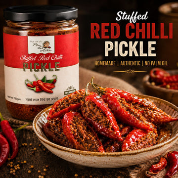 Stuffed Red Chilli Pickle (Bharwa Lal Mirch)