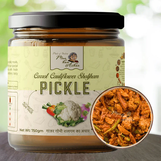 Home Made Gajar Gobhi Cauliflower Pickle (Gajar Gobhi Mix Achar) - Maa Kaa Achar