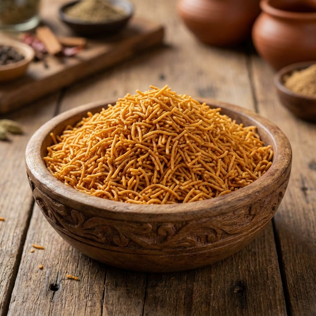 Maa Kaa Achar Aloo Bhujiya – Spicy & Crunchy Potato Sev Namkeen - Maa Kaa Achar