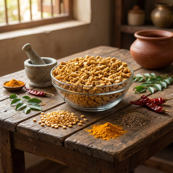 chana dal badi sun dried lentil nuggets Maa Kaa Achar traditional Indian cooking