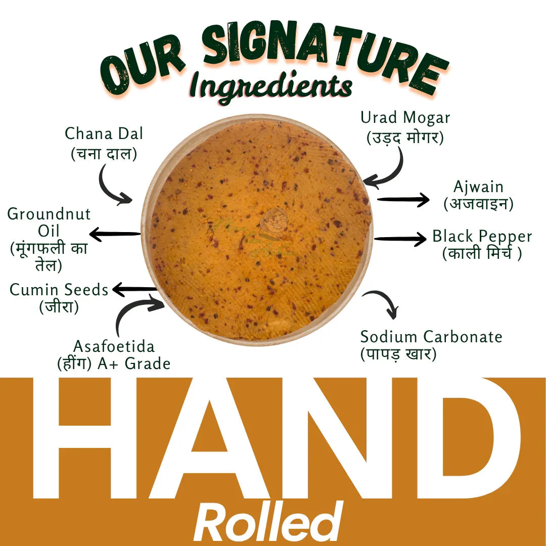 Chana Dal Papad – Handrolled - Maa Kaa Achar