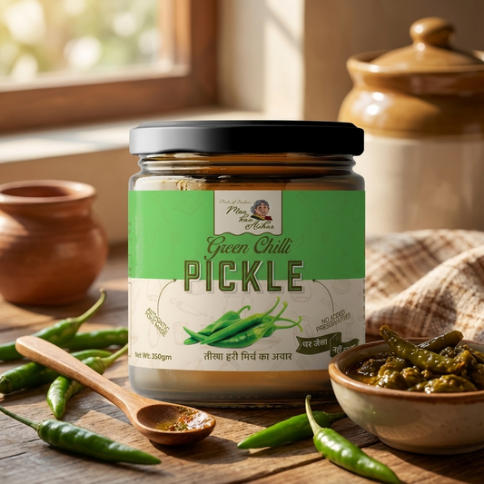 Spicy Green Chilli Pickle (Hari Mirch Ka Achar)