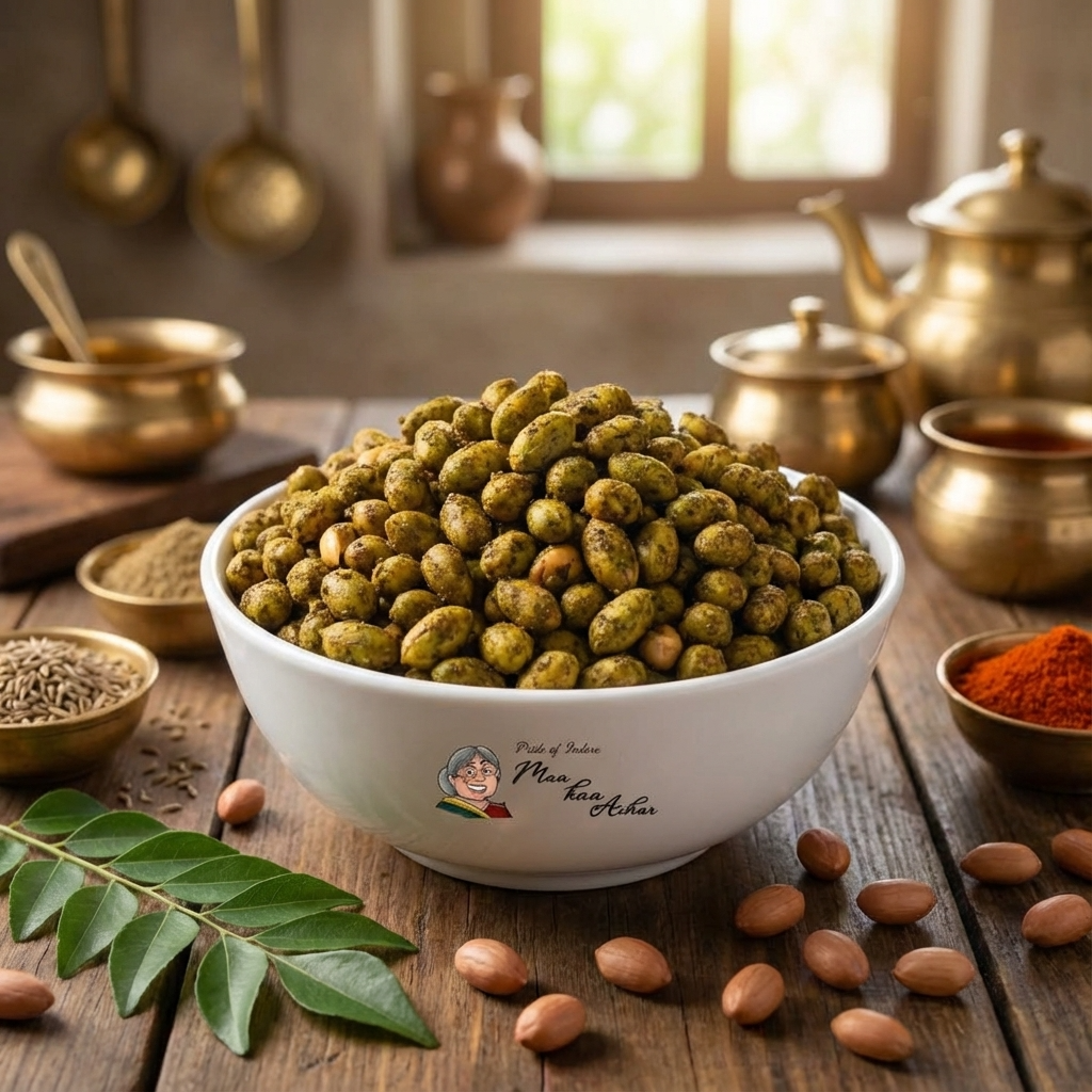 Green Peanut – Spicy Mint Masala Coated Peanuts - Maa Kaa Achar