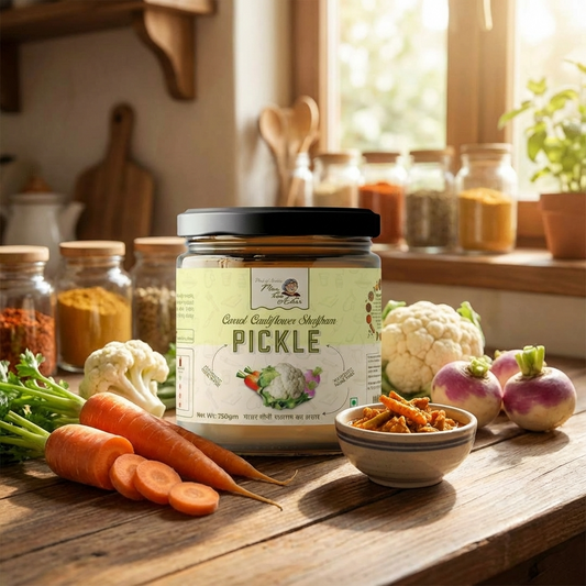 Home Made Gajar Gobhi Shaljham Mix Spicy Achar : Coming Soon - Maa Kaa Achar