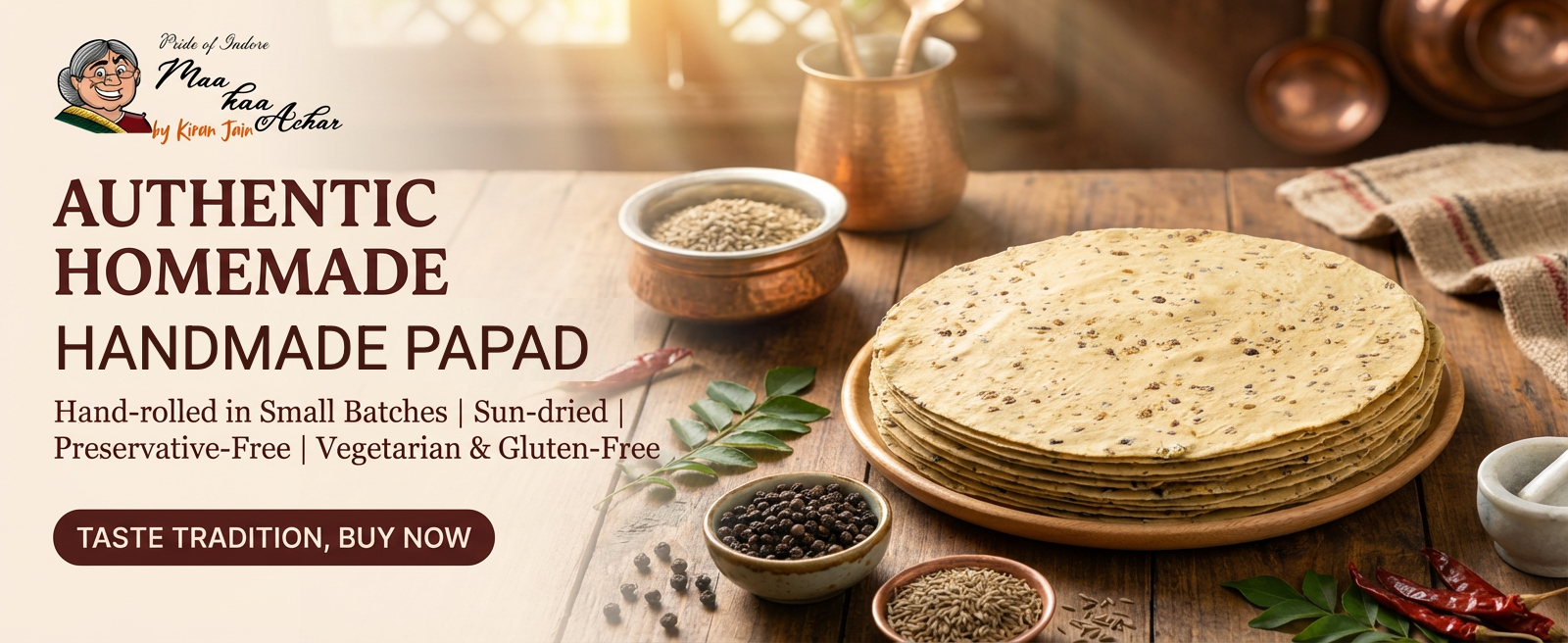 handmade papad Maa Kaa Achar traditional Indian papad homemade crispy snacks