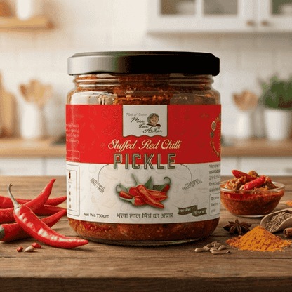 red chilli pickle spicy lal mirch achar homemade Maa Kaa Achar traditional Indian