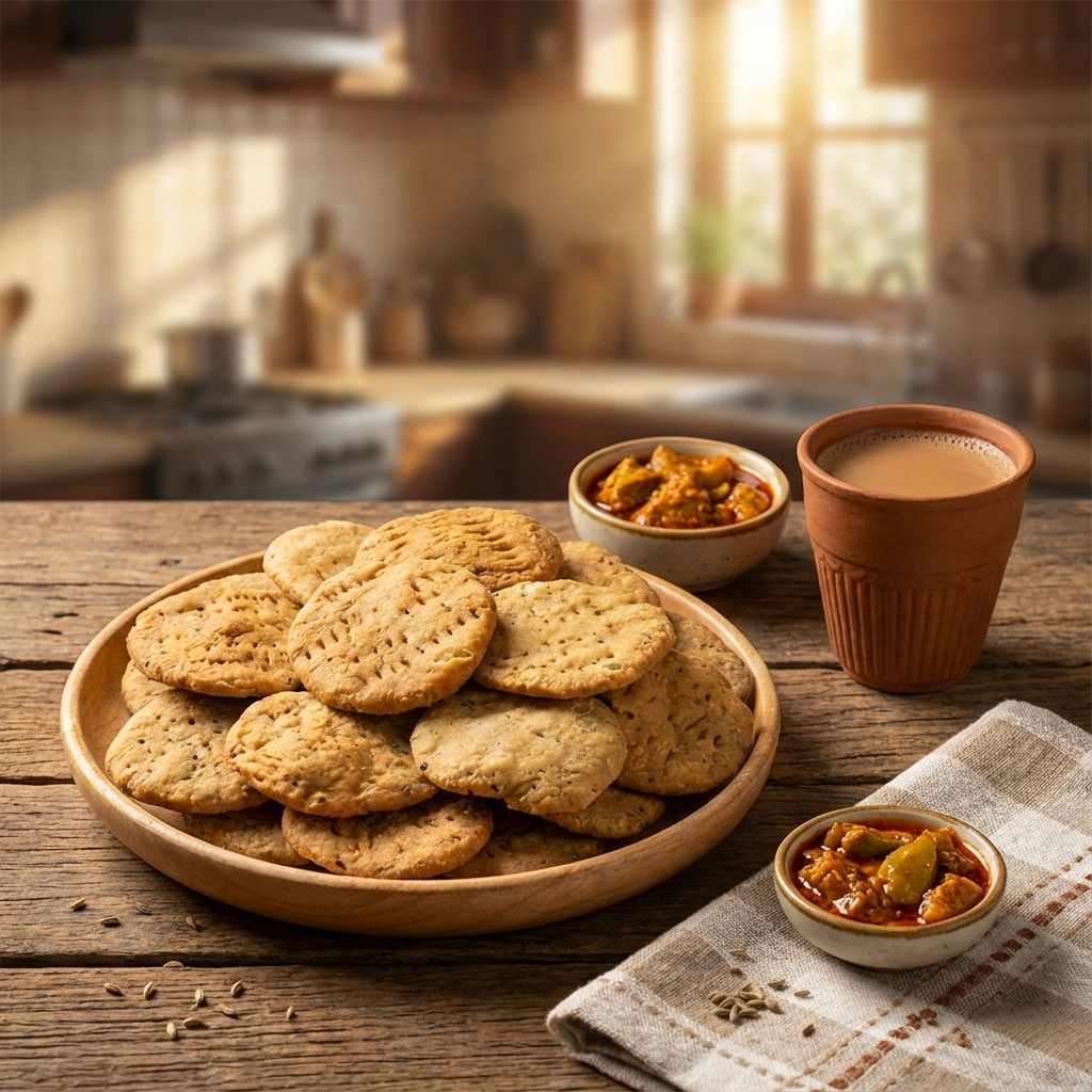 Crispy Plain Mathri ( सादी मठरी ) - Maa Kaa Achar