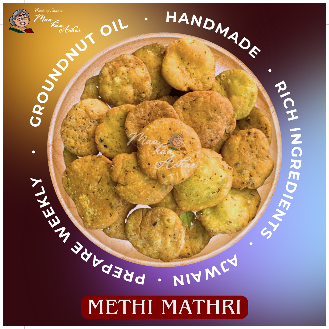 methi mathri crunchy namkeen snack Maa Kaa Achar traditional taste