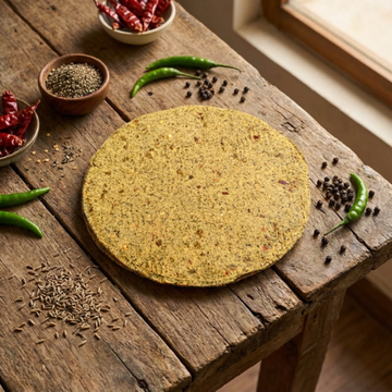 mix dal kala papad crispy Indian papad black pepper Maa Kaa Achar