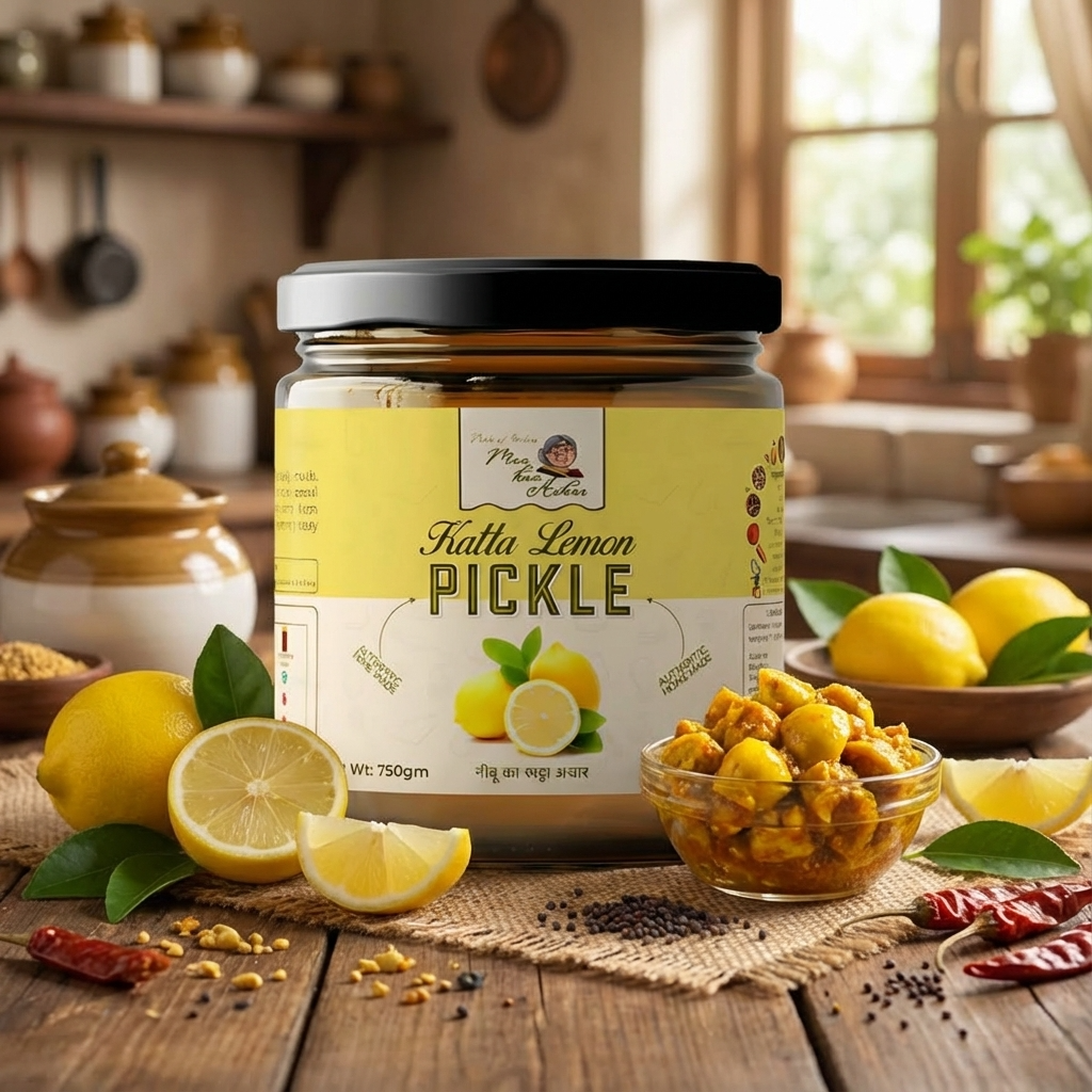 Home Made Salted Lemon Pickle (Khatta Nimbu Achar ) - Maa Kaa Achar