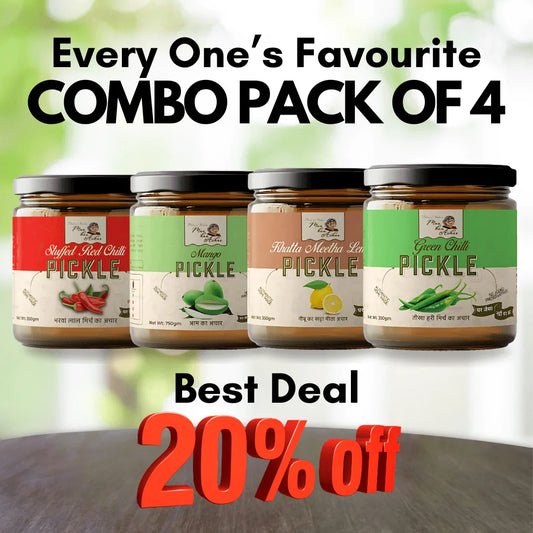 Bharat Ka Chatpata Pickle Box (350 gm *4 Pack ) - Maa Kaa Achar