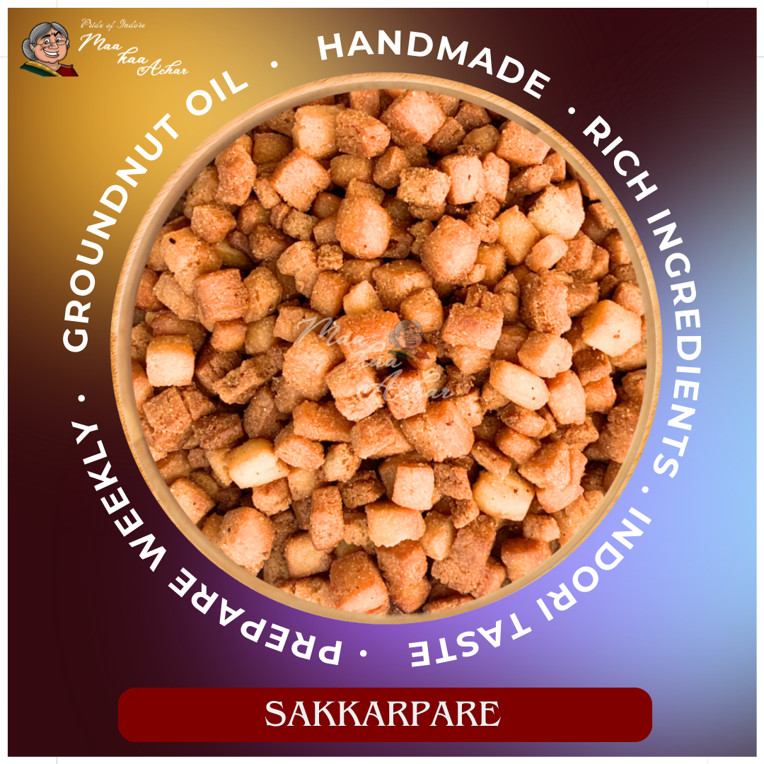 shakkarpara sweet crunchy snack Maa Kaa Achar traditional Indian namkeen