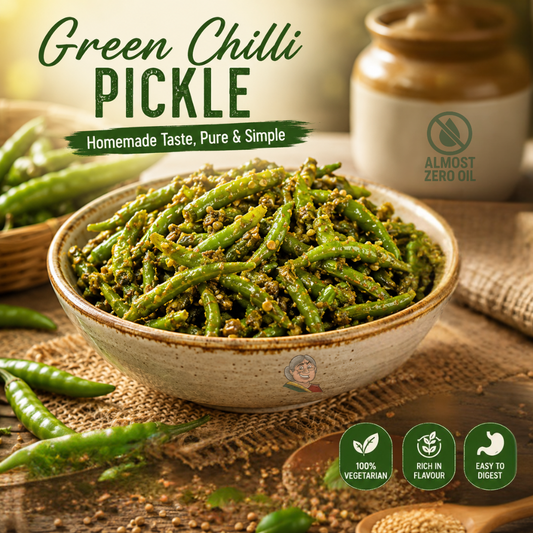 Spicy Green Chilli Pickle (Hari Mirch Ka Achar)