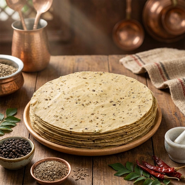 urad dal papad crispy Indian papad Maa Kaa Achar traditional meal accompaniment